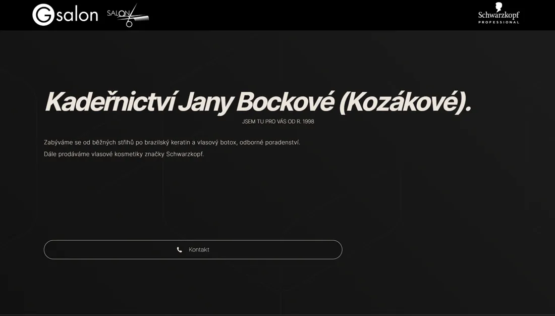 Web pro Kadeřnictví Jany Bockové